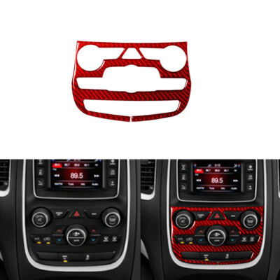 For Dodge Durango 2014-2020 Red Carbon Fiber Climate Control Panel Cover Trim 1*