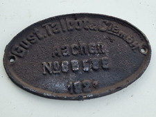 Waggonfabrik Gustav Talbot Aachen Gusseisen Platte antik Waggonschild