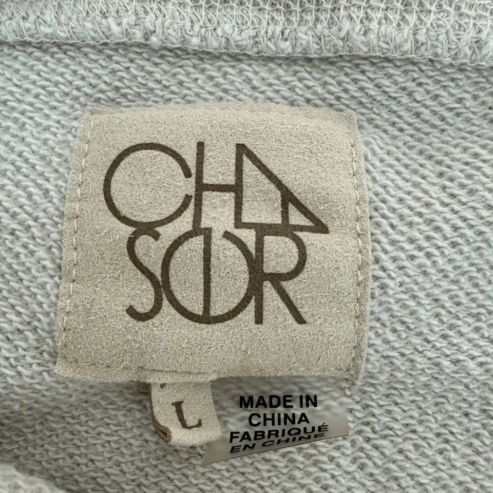 Sudadera Chaser mezcla lino/algodón felpa francesa dobladillo crudo talla L Foto 4 de 4