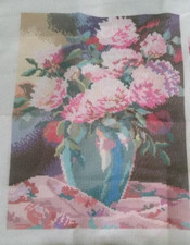 BUCILLA Peonies 1994 Needlepoint Canvas  Kit  Flowers In A Vase  4698