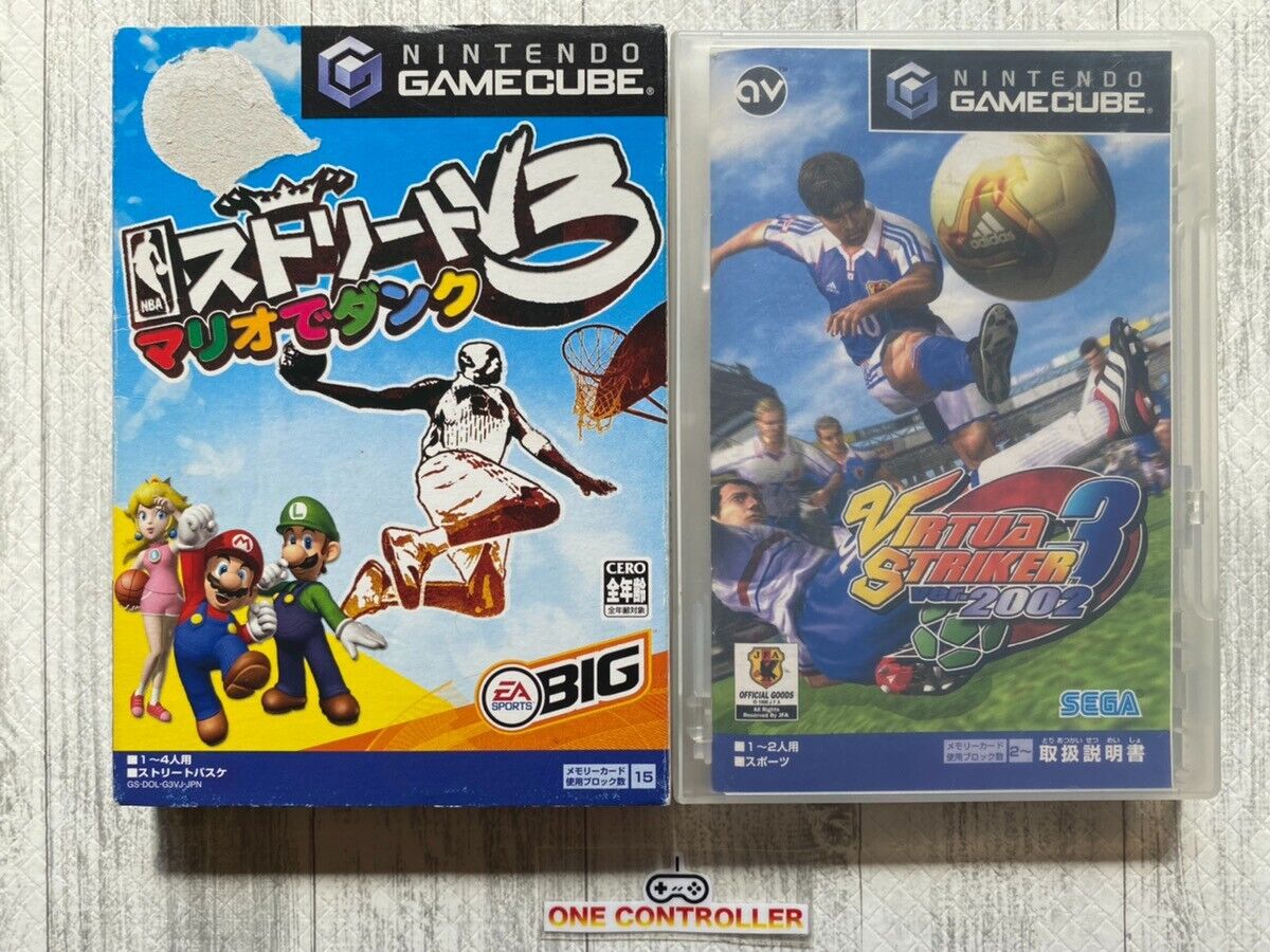 Nintendo Game Cube GC NBA Street V3 Mario de Dunk & Virtua Striker 3 from Japan