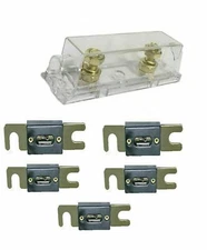 IMC Audio ANL Fuse Holder w/ (5) 200 Amp Gold Wafer Fuse Fits 0/2/4 Gauge Wire