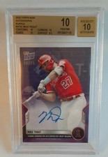  2022 Topps Card #373C Mike Trout On-Card Auto 09/25 BGS 10 PRISTINE.