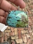 SALE Beautiful Turquoise Sterling Silver And Diamond Pendant Custom Made — photo 6
