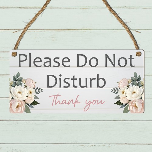 Please Do Not Disturb Sign Floral Wooden Plaque Door Office Spa Bedroom Gift - Picture 21 of 84