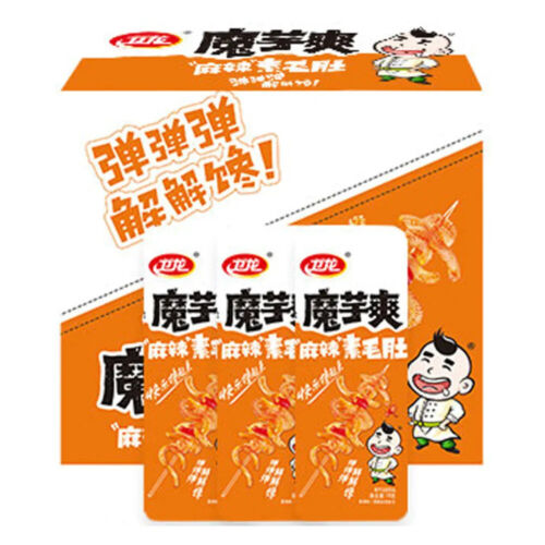 Wei Long Konjac Strips - Hot Spicy Mala Flavour Latiao Snacks (Pack of 20) VEGAN - Foto 1 di 5