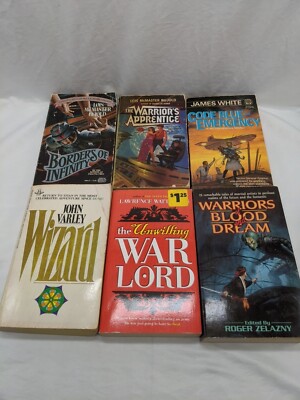 Lot Of (6) Vintage Science Fiction Novels Warriors Apprentice Wizard Code Blue +
