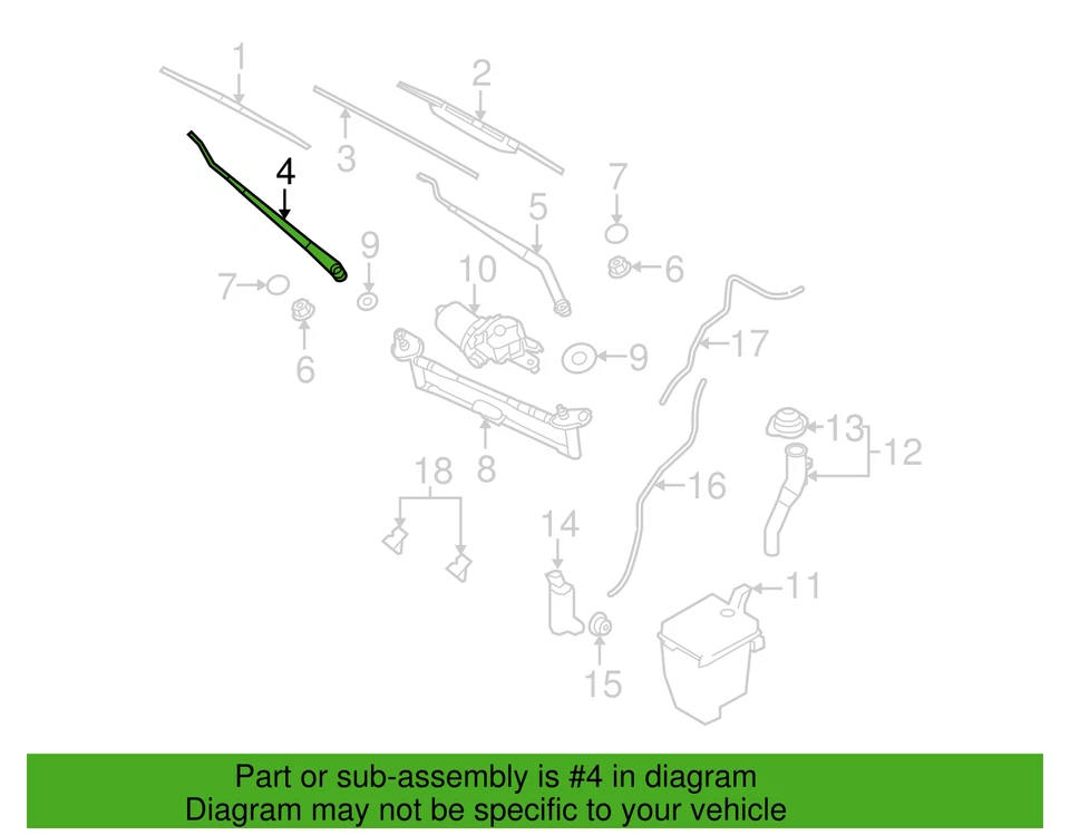Brazo limpiaparabrisas pasajero derecho para Hyundai Accent 98320-1G000 2006-2011 Foto 2 de 2