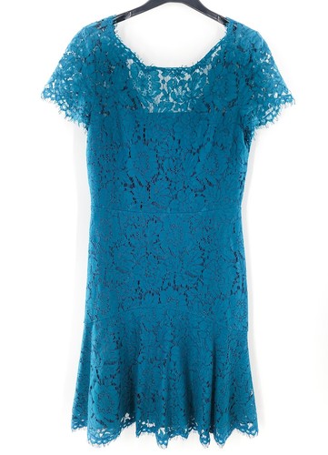 DIANE VON FURSTENBERG DVF Fifi Lace Dress in Peacock $428 Size 4 - Picture 3 of 8