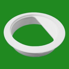 1x 80mm White Lidless Computer Desk Grommet Cable Outlet Port Surface Wire Hole