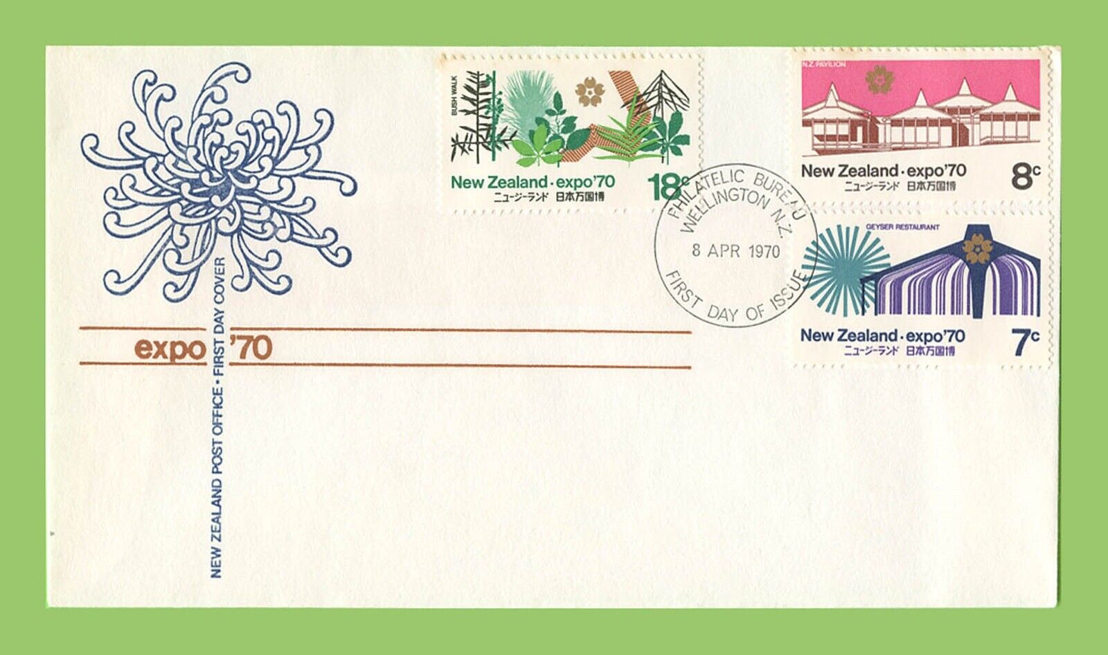 New Zealand 1970 EXPO set on u/a First Day Cover