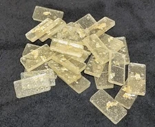 Glow in the Dark Double Six Dominoes - Transparent gold, glitter & foil