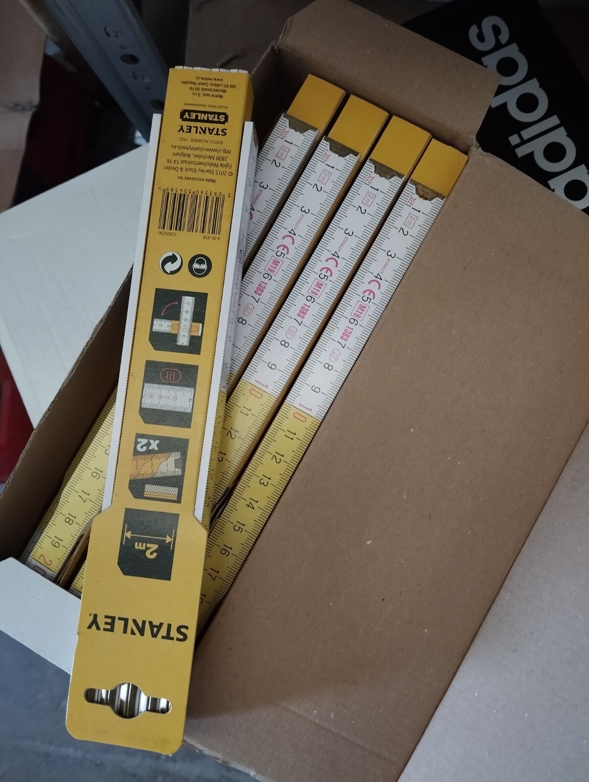 DOPPIOMETRO METRO IN LEGNO DI FAGGIO BIANCO GIALLO STANLEY PROFESSIONALE 2mt