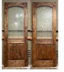 Vintage solid Alder door architectural glass excellent here 2 ship 33.5 X 96
