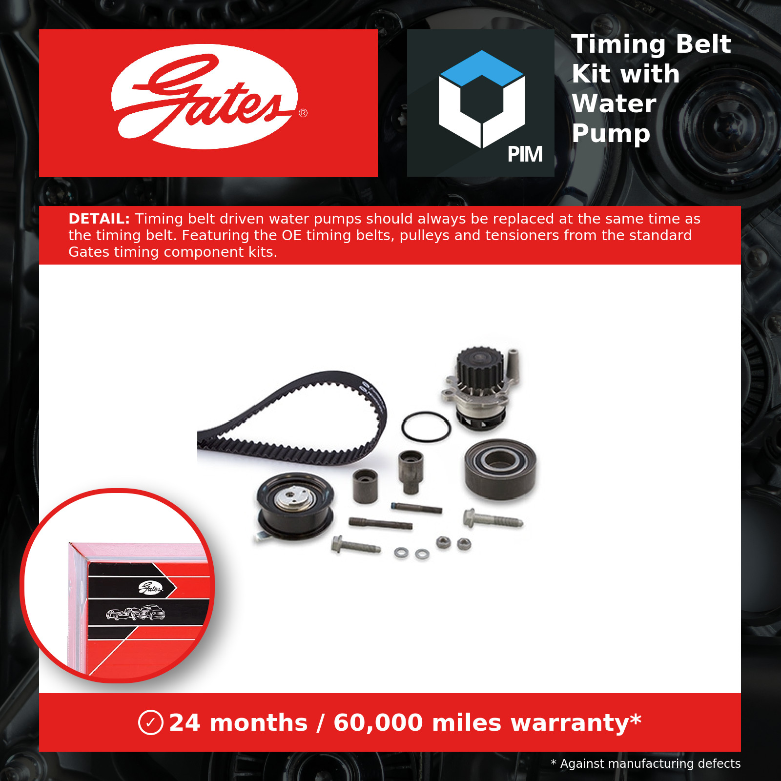 Timing Belt & Water Pump Kit KP15559XS-1 Gates Set 5559XS 788313064 Quality New