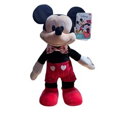 Disney Mickey Mouse Valentine's Day 12" Dancing Plush Toy Heart Bow Tie NEW 