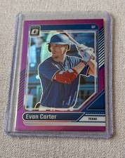Evan Carter 2024 Panini Donruss Optic Purple Prizm 08/49 -Rangers RC Prospect NM