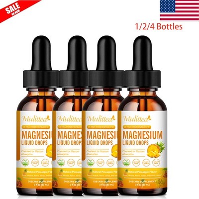 Magnesium Liquid Drops,500MG Magnesium Glycinate & L-Threonine Mood Support