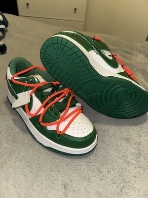 Men s Size 8.5 Off-White × Nike Dunk Low White Pine-Green