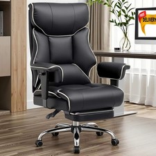 Big and Tall Office Chair 400LBS PU Desk Chair with Wheel for Home Office