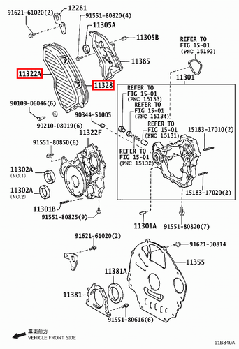 Genuine LandCruiser HDJ100 1HD T 4.2 Diesel Timing Belt Cover w Pad Gasket - Picture 15 of 18
