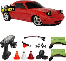Mazda MX5 Miata RC Drift Car 1/18, 2.4Ghz Drifting with Gyro Pop-Up Lights RWD..