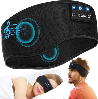 LC-DOLIDA Bluetooth Kopfhörer Schlaf Stirnband Headband mit Akku 14 Std Musikschlafen