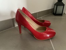 Damen Pumps Lack Knallrot Gr. 39 Absatz 10 cm Blickfang