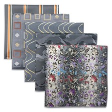 Men's Pocket Squares Set 5 Pack 12.6" Formal Handkerchiefs Assorted Color