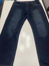 Leone Authentic Blue Jeans Embroidered Pockets 40x32               801