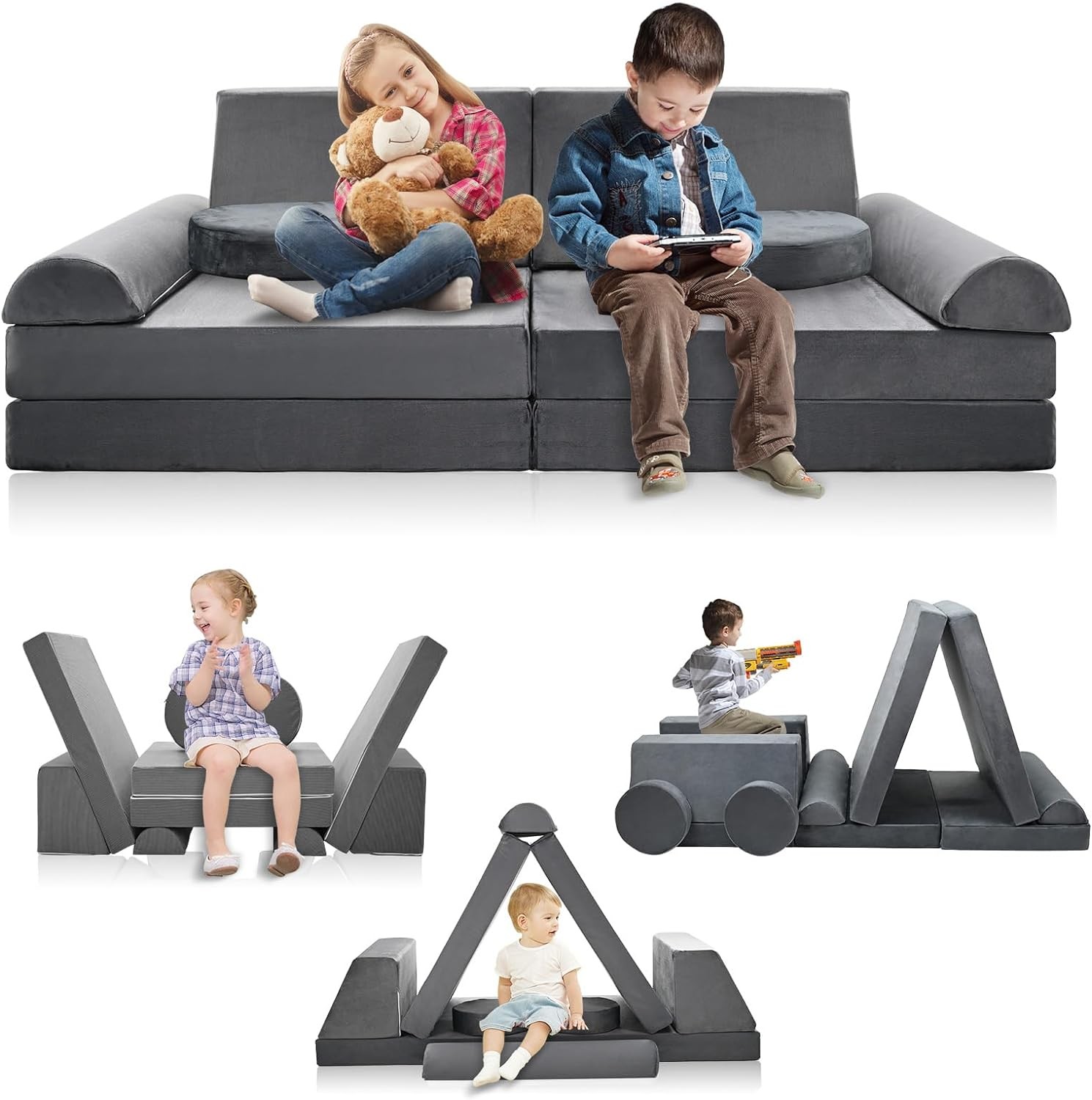 NAIZEA Modular Kids Play Couch Child Sofa Imaginative Furnit