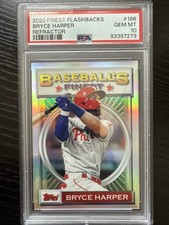 2020 BRYCE HARPER FINEST FLASHBACKS REFRACTOR PSA 10 Pop 3 #186