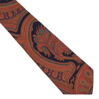 MAESTRO Ancient Madder Seidenkrawatte Paisley Vintage Rot Blau 139,5cm
