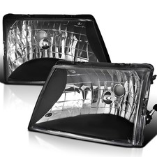Black Fits 1998-2000 Ford Ranger Headlights Lamps Replacement Left+Right 99-00