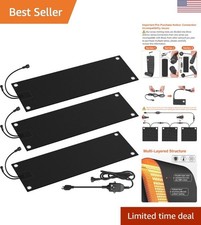 3 Pcs Heated Snow Melting Mats - 10x30 in No-Slip Design for Safe Walkways