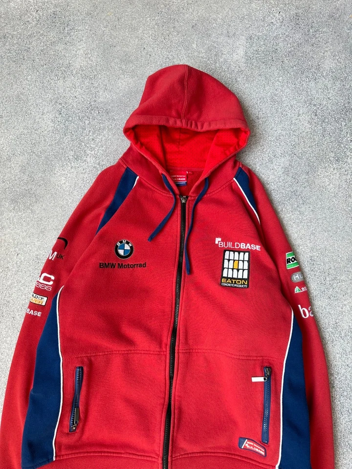 Винтажная мужская толстовка с капюшоном на молнии BMW Motorrad Racing F-1 размер L - Изображение 2 из 4