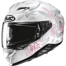 HJC F71 Eliz Full Face Motorcycle Helmet | White/Silver/Pink | DOT Certified