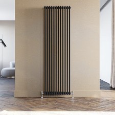 Elegant 1800x560mm Vertical Radiator Black Double Column Central Heating