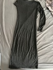 Damen A-Linie Maxikleid XS grau unifarben Run...