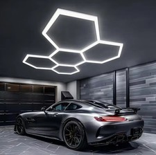 25 Pack Hexagon LED Garage Lights - 26400LM Ultra Bright Ceiling Shop Lighting