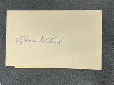 Jim McLeod autographed 3 x 5 index card MLB Guaranteed to Pass