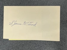 Jim McLeod autographed 3 x 5 index card MLB Guaranteed to Pass