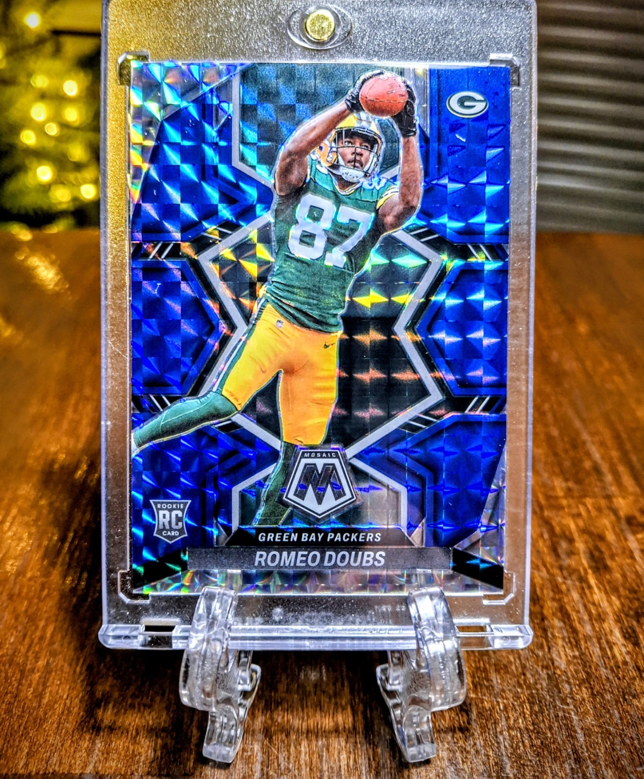 2022 Panini Mosaic Rookies Blue Mosaic (HOBBY) SP*/99 Romeo Doubs Rookie RC #341