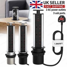 Hidden Kitchen Table Pull Pop Up Socket US+ 2 Type-c Electrical Desktop Sockets
