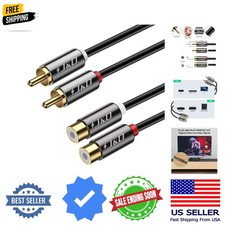 2 RCA Extension Cable, RCA Cable, Gold Plated Copper Shell Heavy Duty 2 RCA M...
