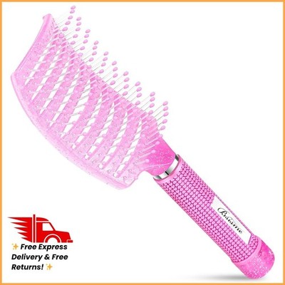 Bsisme Hair Brush with Hair Clips, Vented Brush for Faster Blow Drying, Detangle