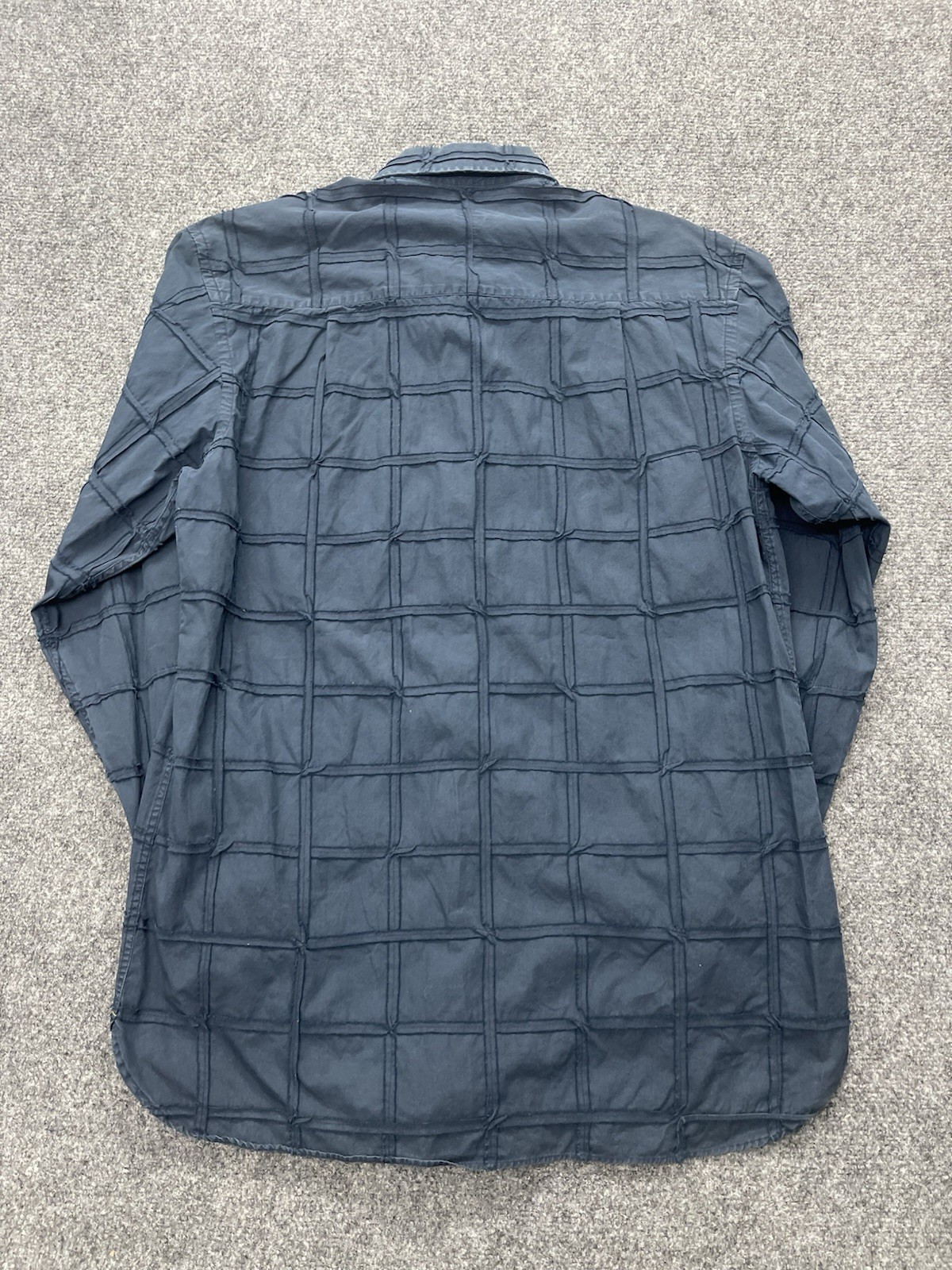 IKE BEHAR Blue Patchwork Square Stitch Button Dow… - image 10