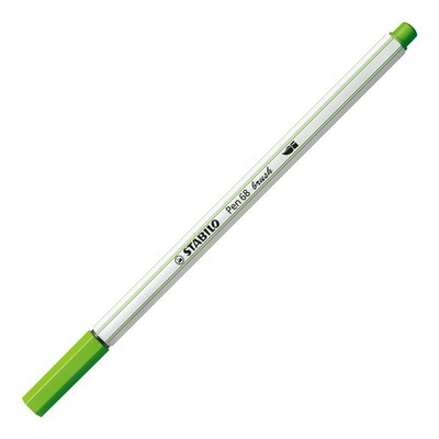 Premium Fibre-Tip Pen with Brush Tip - STABILO Pen 68 brush - Pack of 1 - Light