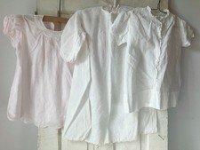 VTG 3 Baby Girl Dresses Philippines White Pink Pin Tucks Dainty Embroidery Sz 1 