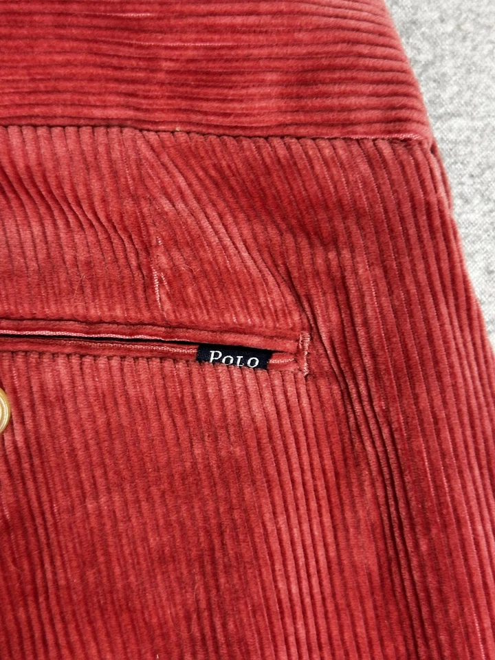 Pantalón Polo Ralph Lauren Para Hombre 38x34 Rosa Rojo Pana Calce Clásico Chino Recto Foto 3 de 4